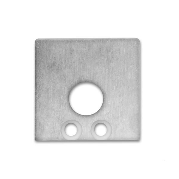 ISOLED 113622 Endkappe EC 59 Aluminium für Profil SURF16 mit Kabeldurchführung, 2 STK, inkl. Schrauben