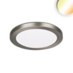 ISOLED 114021 LED Aufbau/Einbauleuchte Slim Flex, 6W, nickel gebürstet, ColorSwitch 3000|3500|4000K