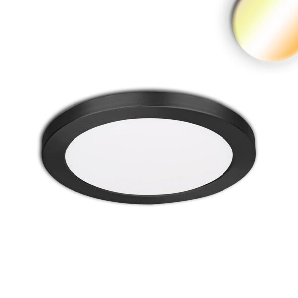 ISOLED 114022 LED Aufbau/Einbauleuchte Slim Flex, 6W, schwarz, ColorSwitch 3000|3500|4000K