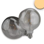 ISOLED 114169 E27 Vintage Line LED Dekobirne 125, 4W ultrawarmweiß, Glas smoky, dimmbar