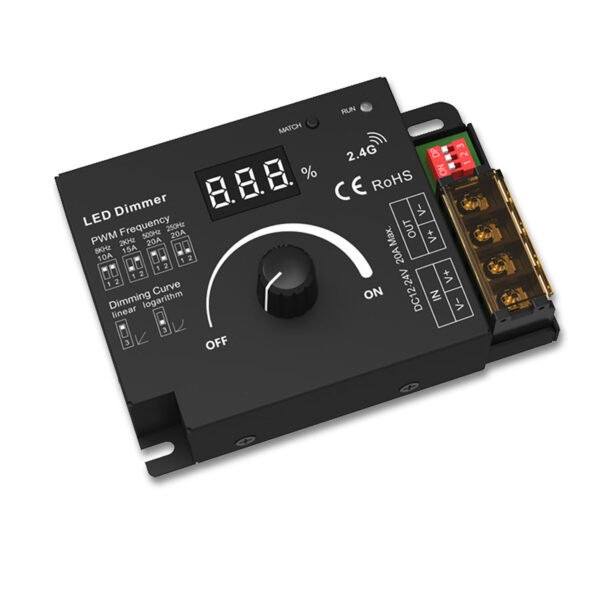 ISOLED 114434 Sys-Pro Dreh/Funk Mesh Multi-PWM-Dimmer, 1 Kanal, 12-24V DC 10-20A, 36-48V DC 15A