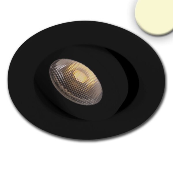 ISOLED 114472 LED Einbauleuchte MiniAMP schwarz, 3W, 24V DC, warmweiß, dimmbar