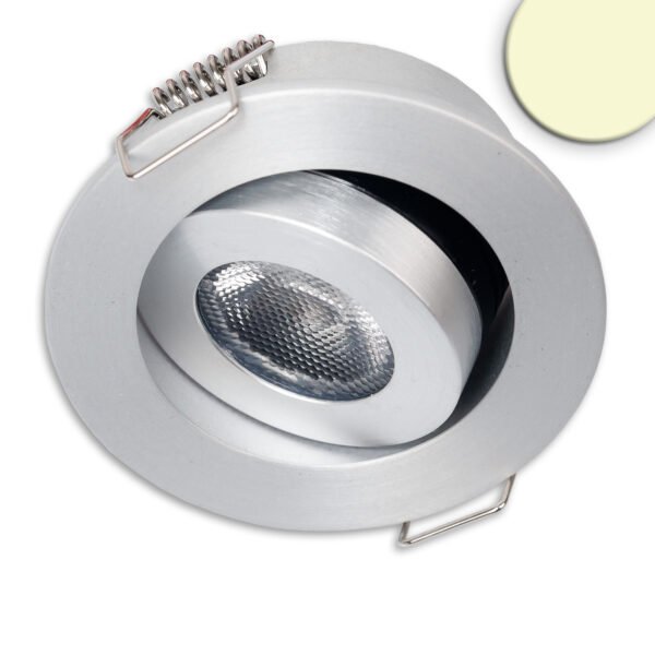 ISOLED 114473 LED Einbauleuchte MiniAMP alu gebürstet, 3W, 24V DC, warmweiß, dimmbar