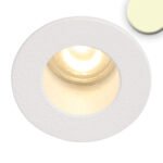 ISOLED 114482 LED Einbauleuchte MiniAMP weiß, 1W, 24V DC, warmweiß, rückversetzt, dimmbar