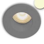 ISOLED 114485 LED Einbauleuchte MiniAMP alu gebürstet, 1W, 24V DC, warmweiß, rückversetzt, dimmbar