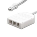 ISOLED 114497 MiniAMP 3-fach Verteiler (1 male-Stecker an 3 female-Buchsen), 30cm, 2-polig, weiß, max. 3,5A