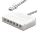 ISOLED 114499 MiniAMP 6-fach Verteiler (1 male-Stecker an 6 female-Buchsen), 30cm, 2-polig, weiß, max. 3,5A