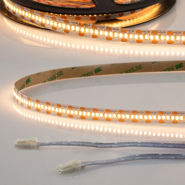 ISOLED 114502 LED CRI925 MiniAMP Flexband, 12V DC, 6W, IP20, 2500K, 250cm, beids. 30cm Kabel + maleAMP, 300 LED/m