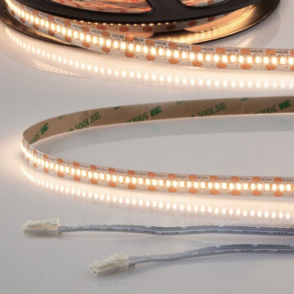 ISOLED 114504 LED CRI930 MiniAMP Flexband, 12V DC, 6W, IP20, 3000K, 120cm, beids. 30cm Kabel + maleAMP, 300 LED/m