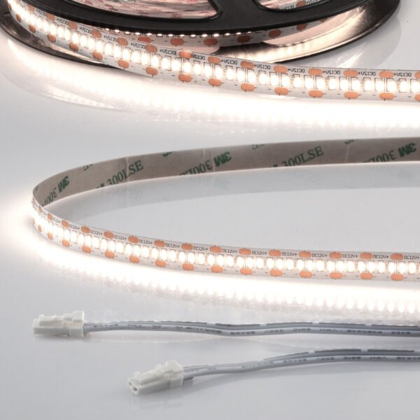 ISOLED 114513 LED CRI940 MiniAMP Flexband, 12V DC, 12W, IP20, 4000K, 250cm, beids. 30cm Kabel + maleAMP, 300 LED/m