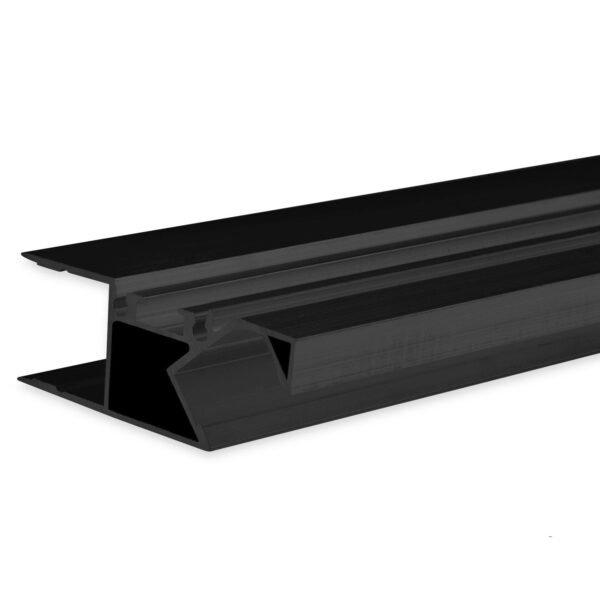 ISOLED 114807 LED Aufbauleuchtenprofil HIDE ASYNC Aluminium schwarz RAL 9005, 200cm