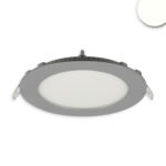 ISOLED 114900 LED Downlight, 9W, rund, ultraflach, silber, neutralweiß, dimmbar
