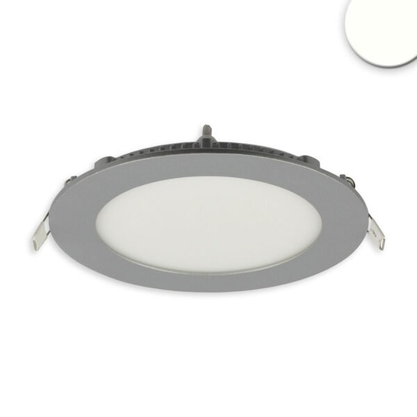 ISOLED 114900 LED Downlight, 9W, rund, ultraflach, silber, neutralweiß, dimmbar