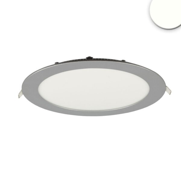 ISOLED 114902 LED Downlight, 18W, rund, ultraflach, silber, neutralweiß