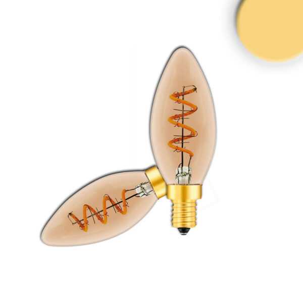 ISOLED 115074 E14 Vintage Line LED Candlebulb, Amber, 3W, 2200K
