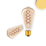 ISOLED 115075 E27 Vintage Line LED ST64 Edisonbulb, Amber, 4W, 2200K
