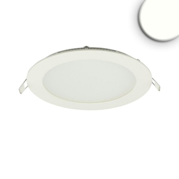 ISOLED 115464 LED Downlight, 12W, rund, ultraflach, blendungsreduziert, weiß, neutralweiß, dimmbar CRI90