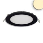ISOLED 115465 LED Downlight, 12W, rund, ultraflach, blendungsreduziert, schwarz, warmweiß, dimmbar CRI90