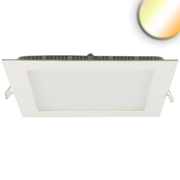 ISOLED 115599 LED Downlight, 18W, eckig ultraflach weiß, 225x225mm, ColorSwitch 3000|3500|4000K, dimmbar
