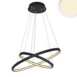 ISOLED 115658 LED Hängeleuchte Ring 18W+23W, schwarz, warmweiß