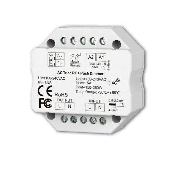 ISOLED 115969 Sys-Pro + Zigbee 3.0 Push/Funk Dimmer, 230V AC, 360 VA, Phasenan-/Abschnitt wählbar
