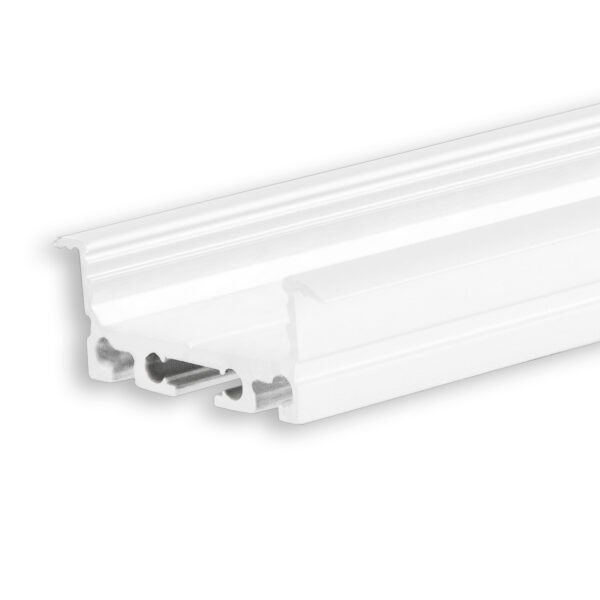 ISOLED 116355 LED Einbauprofil DIVE20 FLAT Aluminium weiß pulverbeschichtet RAL9010, 200cm