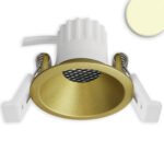 ISOLED 117269 LED Einbaustrahler BACK45, gold, rund, 5W, CRI90, 2700K, rückversetzt, Honeycomb, dimmbar