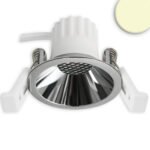 ISOLED 117274 LED Einbaustrahler BACK45, alu glänzend, rund, 5W, CRI90, 3000K, rückversetzt, Honeycomb, dimmbar