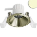 ISOLED 117275 LED Einbaustrahler BACK45, messing geb., rund, 5W, CRI90, 2700K, rückversetzt, Honeycomb, dimmbar