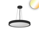 ISOLED 117497 LED Hängeleuchte UGR<19 2H, schwarz, 40W|50W, IP42, DN600, ColorSwitch 2700|3000|4000K, dimmbar