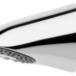 KWC AUSTRIA 2000065932 KP Duschkopf, AQUAJET-Slimline, DN15, Kunststoffstrahlboden mit Antikalk-System und geringer Aerosolbildung, Wandanschluss, Messing poliert verchromt, integrierter Durchflussmengenregler 9 l/min AQUA751 Verpackungseinheit:1ST