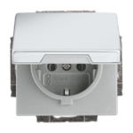 BUSCH-JAEGER 2CKA002018A1490 Steckdose mit Klappdeckel Pur Edelstahl 20 EUK-866 Verpackungseinheit:1ST