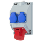 PC ELECTRIC 16081552 Wandsteckdosenkombination CEE 16A 5p 2xSSD nat IP44 COMBO-POL2 CEE 16A 5P Verpackungseinheit:1ST