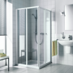 KERMI DUSCHDESIGN I2ED2080201AK Kermi Duschdesign, IBIZA 2000, I2 ED2 / I2 ED2, Eckeinstieg 2-teilig (Gleittüren) - Halbteil, Anschlag links und rechts, H 2000 mm, Wanneneinbaumaß 780-802 mm, Silber Mattglanz, ESG Klar, Beschichtung ohne I2 ED2 / I2 ED2 Verpackungseinheit:1ST