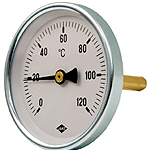JAKO 2321014100 Bimetallthermometer 1/2"hinten 80mm Schaftlänge 63mm 0-60°  Verpackungseinheit:1ST