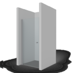 PALME TOTD190/H1/20 TOP DRIVE R Pendeltür 1-teilig in Nische 880x2000 ESG transparent Alusilber  Verpackungseinheit:1ST