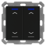 MDT BE-TAL55T206.A1 KNX Taster Light 55 2-fach, RGBW, Temper atursensor, Schwarz matt, Jalousie  Verpackungseinheit:1ST