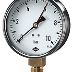 JAKO 1200019000 Manometer Fig.2605(2) 1/2"  80 mm Durchmesser 0-25 bar Anschluss unten  Verpackungseinheit:1ST