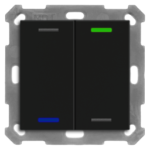 MDT BE-TAL55T206.01 KNX Taster Light 55 2-fach, RGBW, Temper atursensor, Schwarz matt, Neutral  Verpackungseinheit:1ST