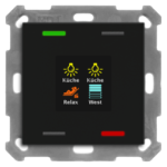 MDT BE-TAS550406.01 KNX Taster Smart 55 4-fach mit Farbdispl ay, Schwarz matt  Verpackungseinheit:1ST