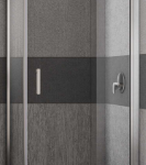 ALVA AQDUORPTS100 ALVA Ora Pendeltür m. Stütze f. SW 1-tlg 96,5-101/200cm, Chrom gl., ESG  Verpackungseinheit:1ST