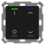 MDT BE-TAL55T206.D1 KNX Taster Light 55 2-fach, RGBW, Temper atursensor, Schwarz matt, Sch._Jal.  Verpackungseinheit:1ST