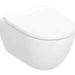 GEBERIT SANITAER 502.718.00.1 Geberit Acanto Set Wand-WC Tiefspüler, geschlossenes Keramikdesign, TurboFlush, mit WC-Sitz: T=53cm, Absenkautomatik=ja, QuickRelease-Funktion=Ja, mit verriegelbaren QuickRelease-Scharnieren, Befestigung=von oben, weiß  Verpackungseinheit:1ST