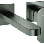 GROHE 29 306 AL4 GROHE 2-Loch-Waschtischbatterie 29306_4, Wandmontage, Fertigmontageset für 23200002, Stichmaß 110mm, Ausladung 203mm, hard graphite gebürstet 29306_4 Verpackungseinheit:1ST