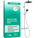 HANSGROHE 28078000 hansgrohe Activera S Showerpipe 240 1jet EcoSmart mit Ecostat Fine Varia, Chrom 28078XXX Verpackungseinheit:1ST