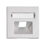 EV124214-- Abdeckung für RJ45 UAE Dose mit Schriftfeld, 1-fach, Silber<br><u>Verkaufseinheit: 1Stk</u>